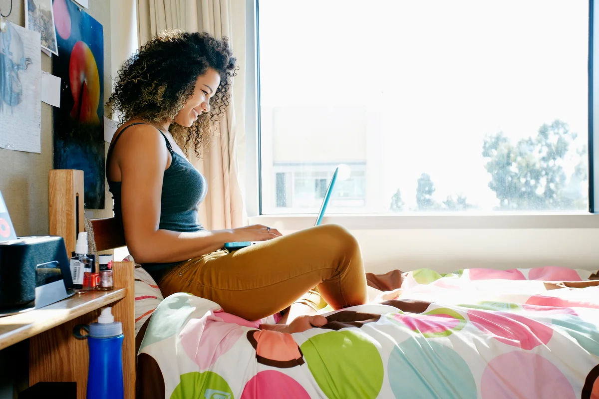 college student in dorm