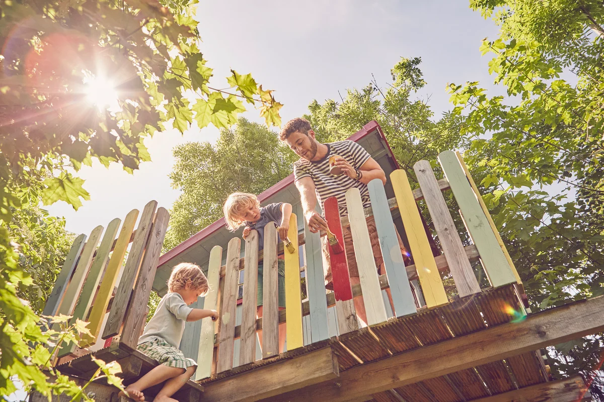 family painting deck railing