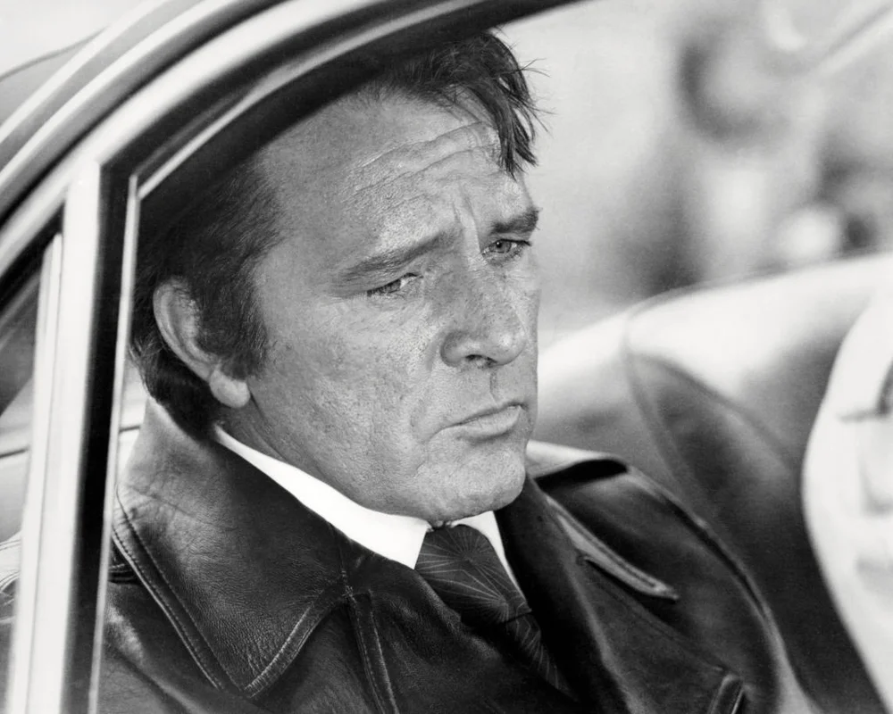 Welsh actor Richard Burton (1925 - 1984) as gangster Vic Dakin in 'Villain', directed by Michael Tuchner, 1971.