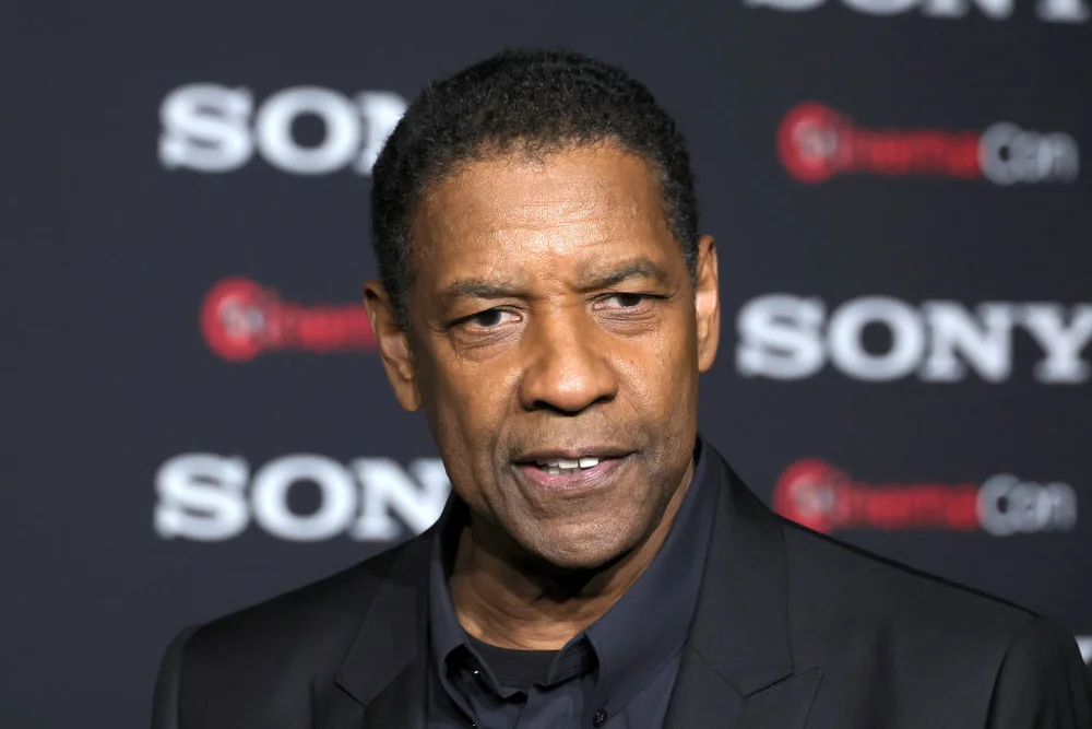 LAS VEGAS, NEVADA - APRIL 24: Denzel Washington is interviewed while promoting the upcoming film "The Equalizer 3" at the Sony Pictures Entertainment presentation during CinemaCon, the official convention of the National Association of Theatre Owners, at The Colosseum at Caesars Palace on April 24, 2023 in Las Vegas, Nevada.
