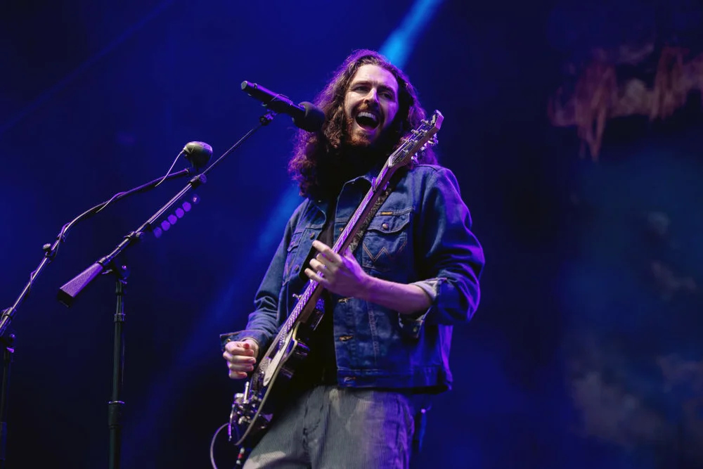 CARDIFF, WALES - JULY 06: Hozier performs at Cardiff Castle on July 06, 2023 in Cardiff, Wales.