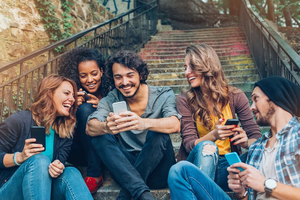 group of friends laughing