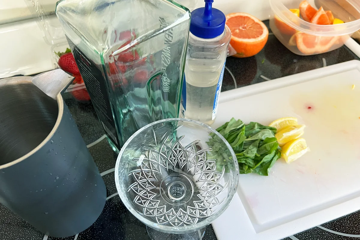 French Press Basil Gimlet
