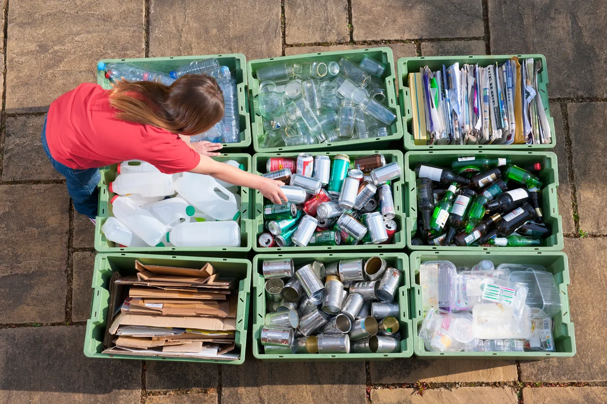 recycling bins