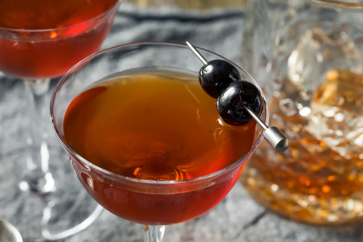 Homemade Rob Roy Cocktail with Scotch and Vermouth