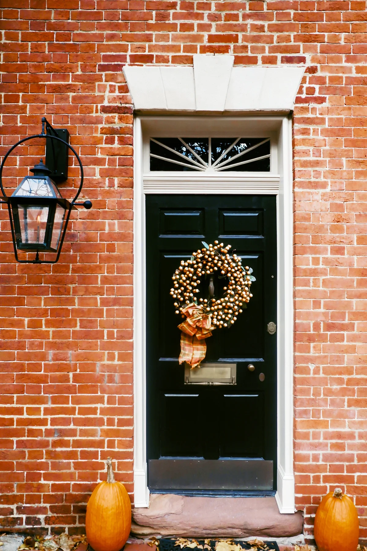 Front Door Decorated With Golf Balls Wreath