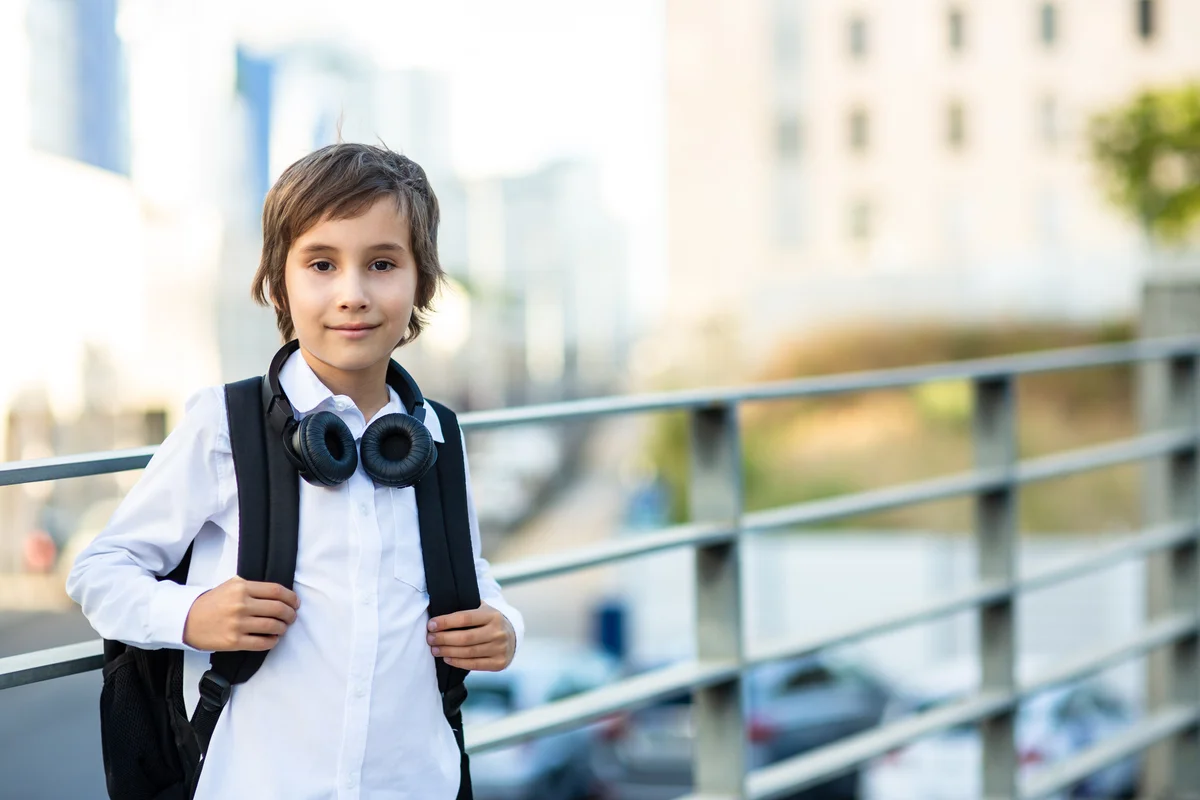 boy with backpack