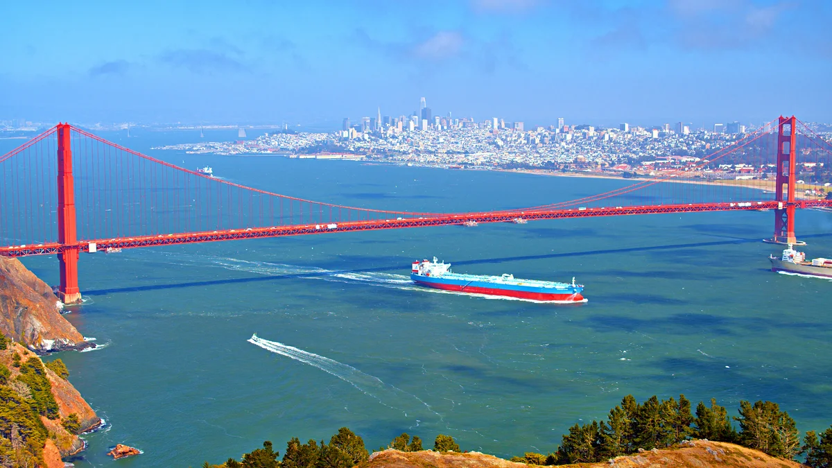 Long view of Golden Gate Bridge