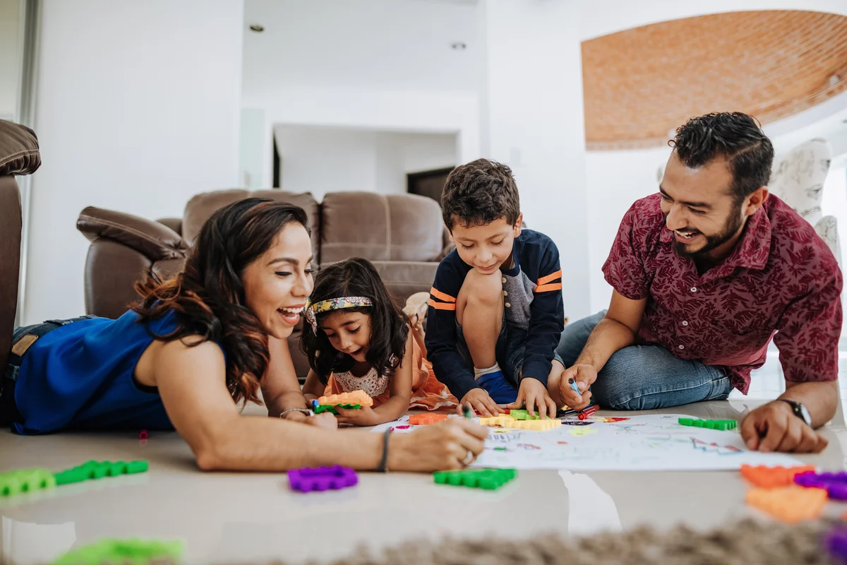 family playing together