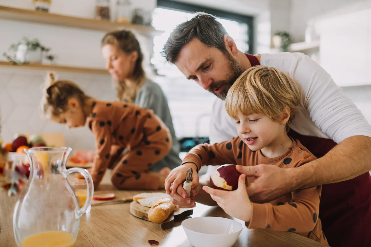 family in the kitchen
