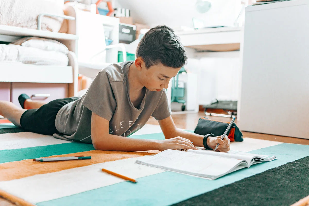 teenager drawing