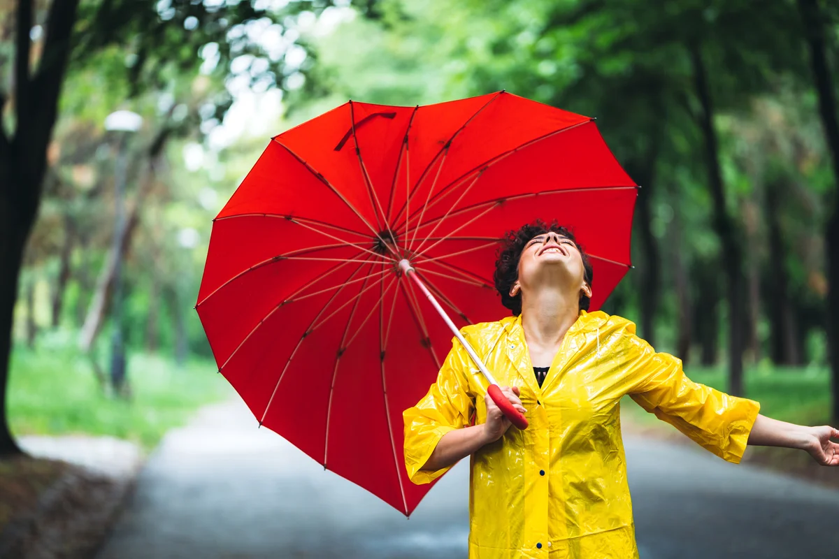 woman with umbrella in the rain