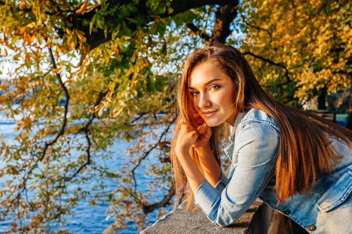 woman by a river
