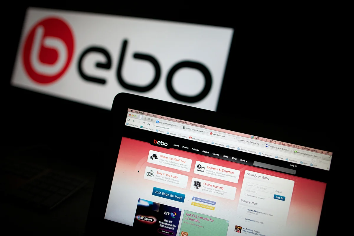The Bebo social networking site home page