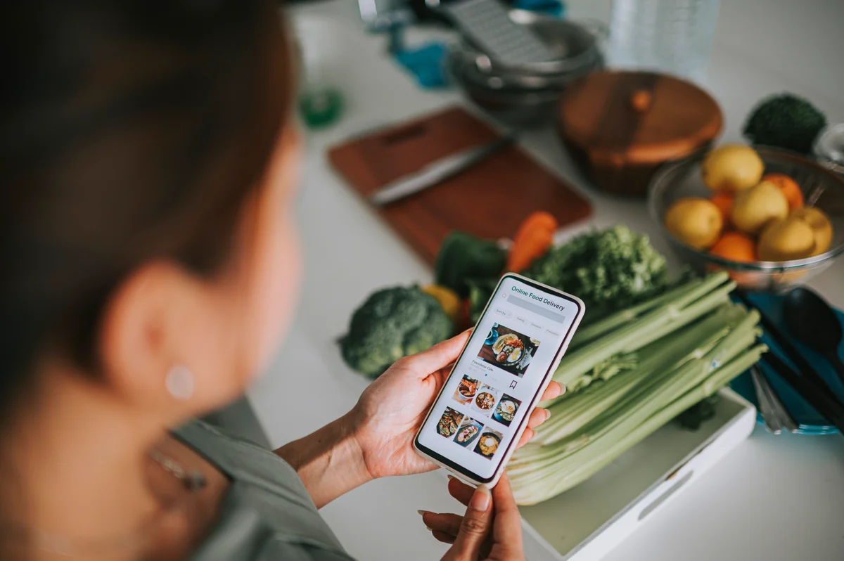 using phone in kitchen