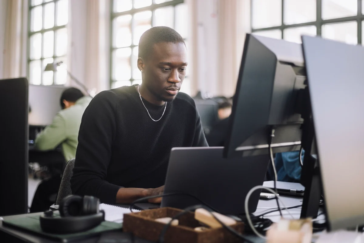 man at computer