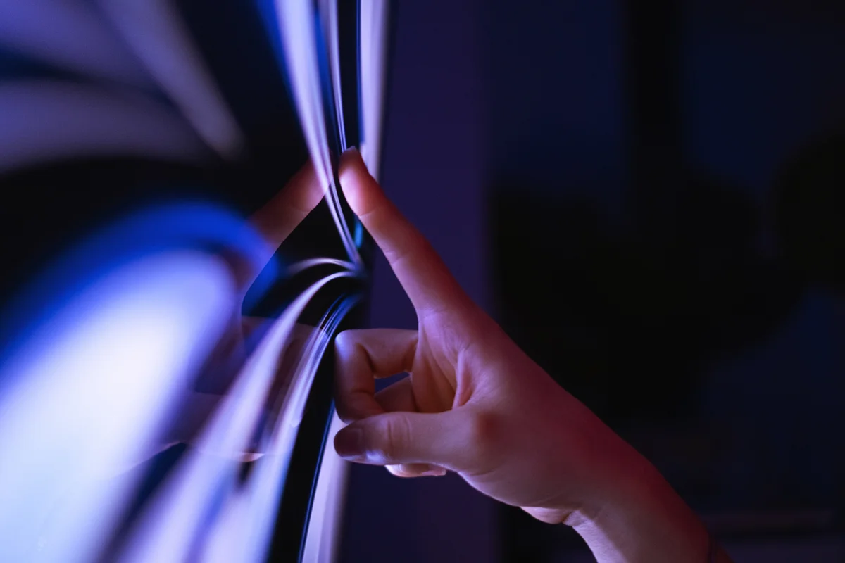 touching a screen