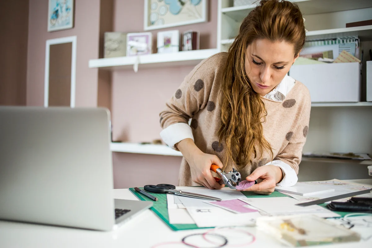 woman working from home