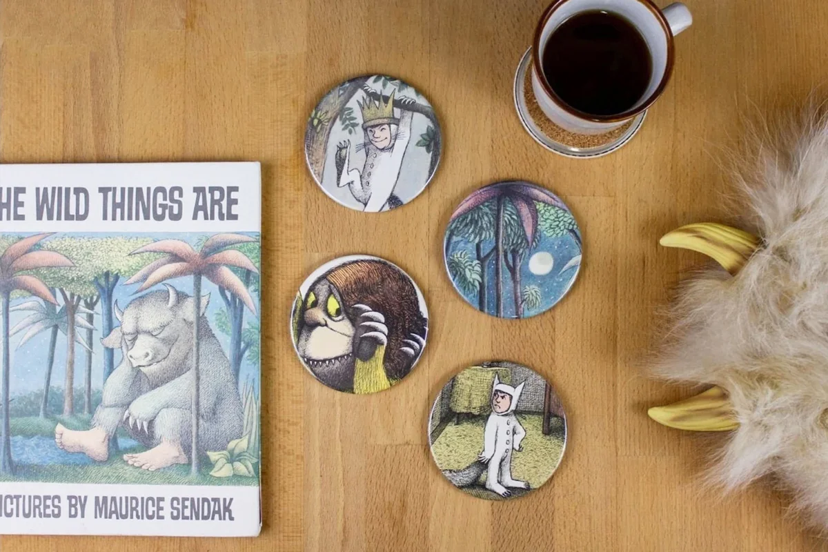 Where the Wild Things Are coaster set - made from recycled book pages