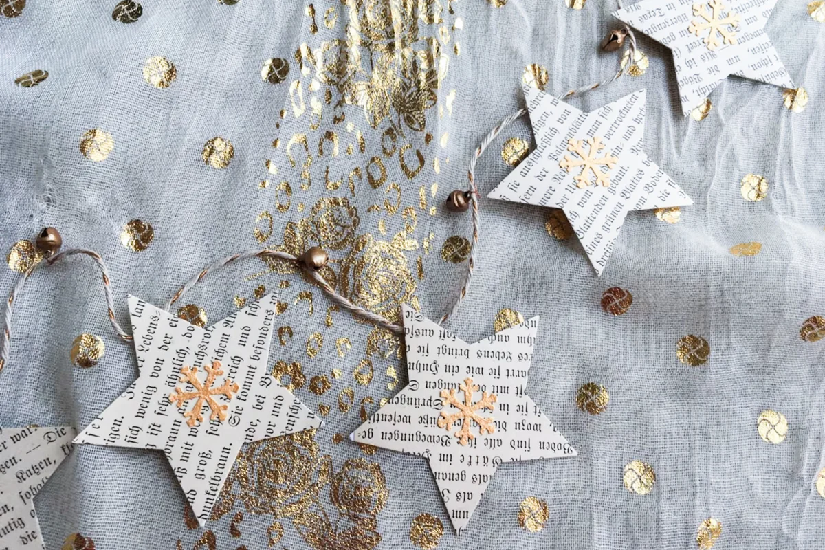 Upcycled Vintage Paper Holiday Star