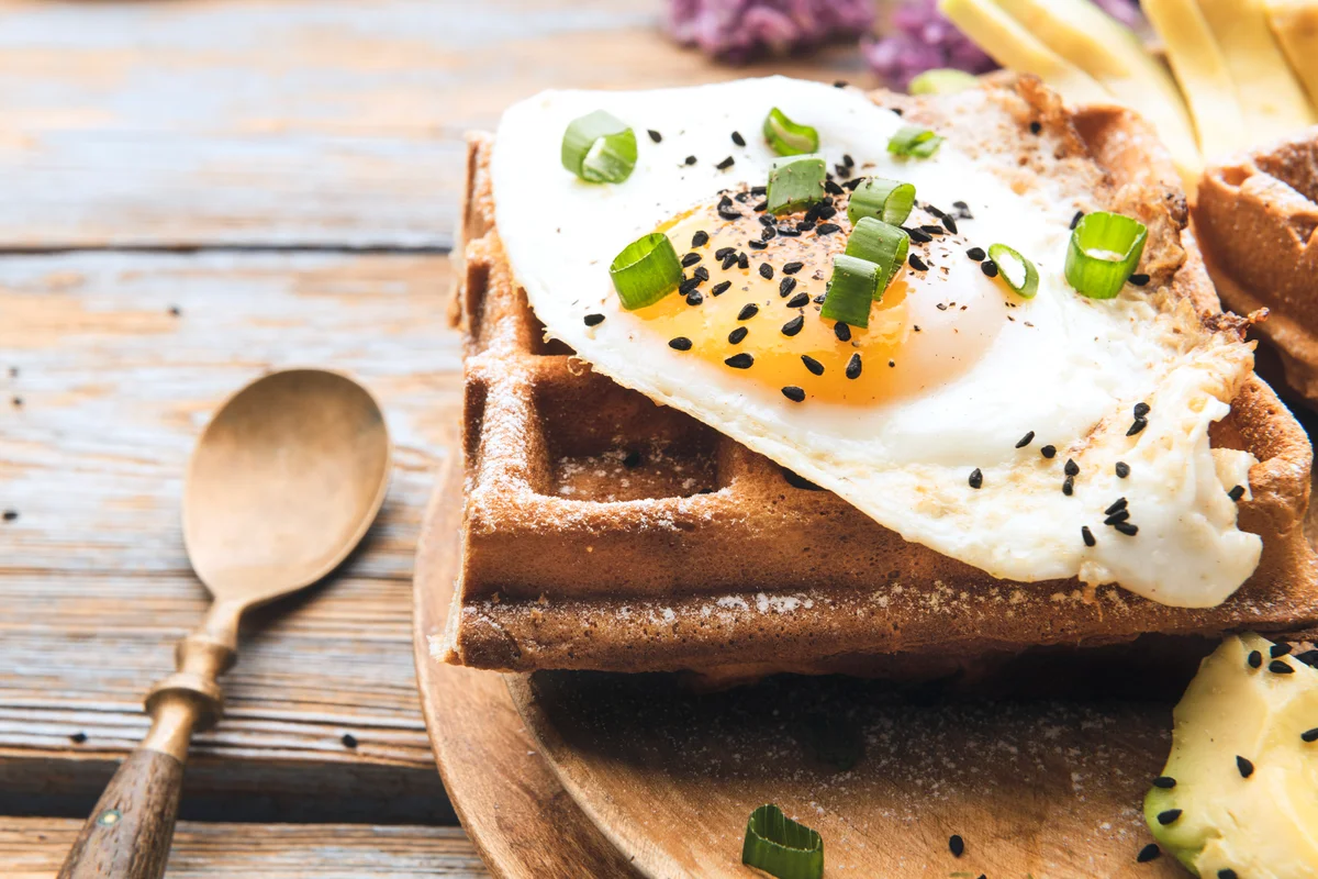 egg on a waffle