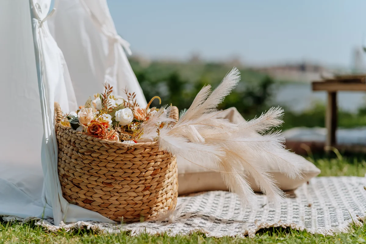 Basket filled with florals