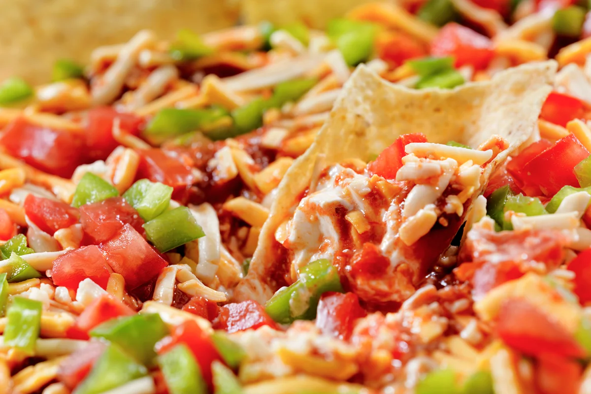 Mexican Layer Dip with Tortilla Chips