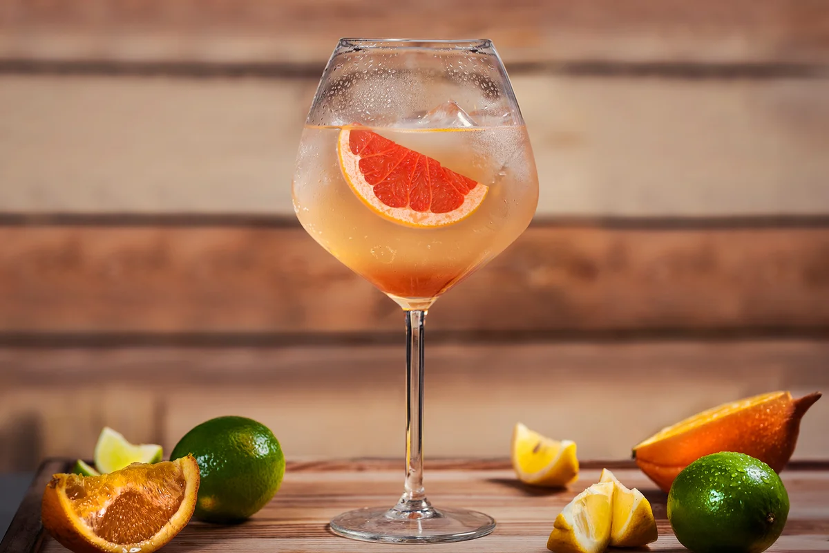 drink with grapefruit slice