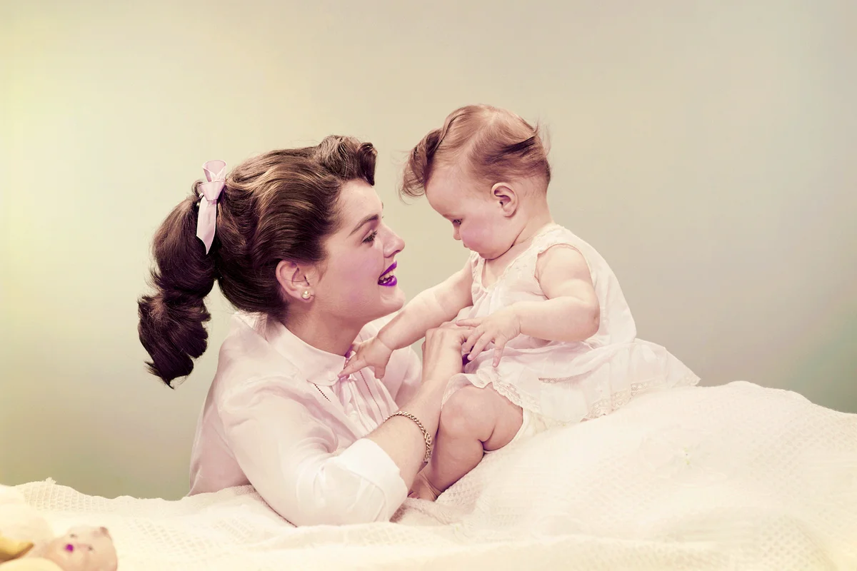 Mother with baby, vintage photograph