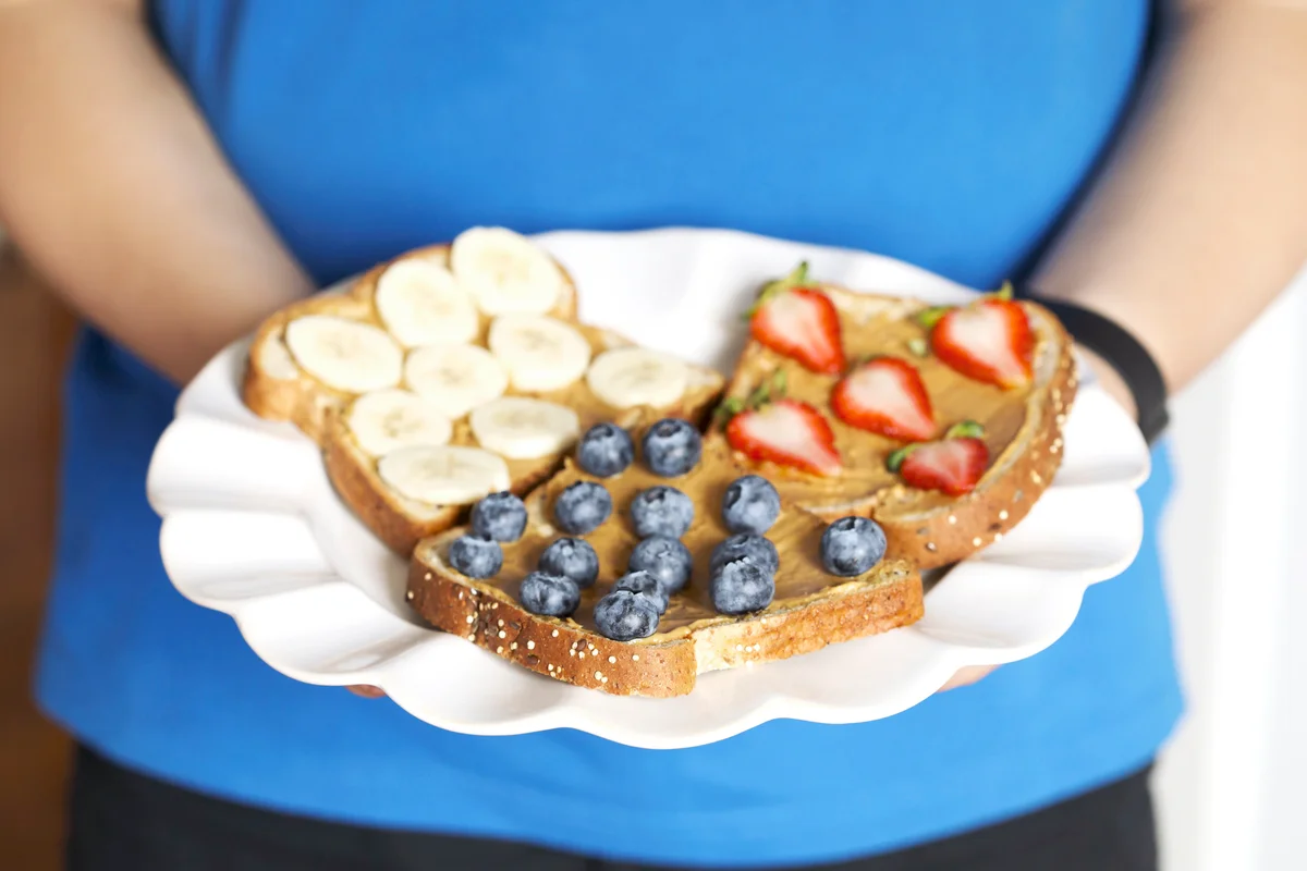 Peanut butter and berries sandwich