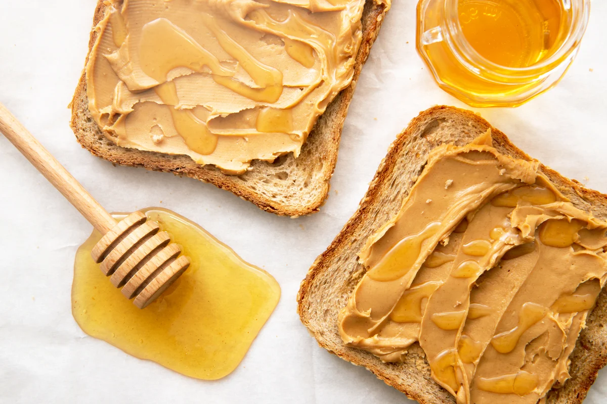 Peanut butter and honey sandwich