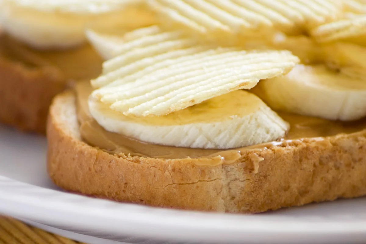 Peanut Butter with Chips and Banana Sandwich