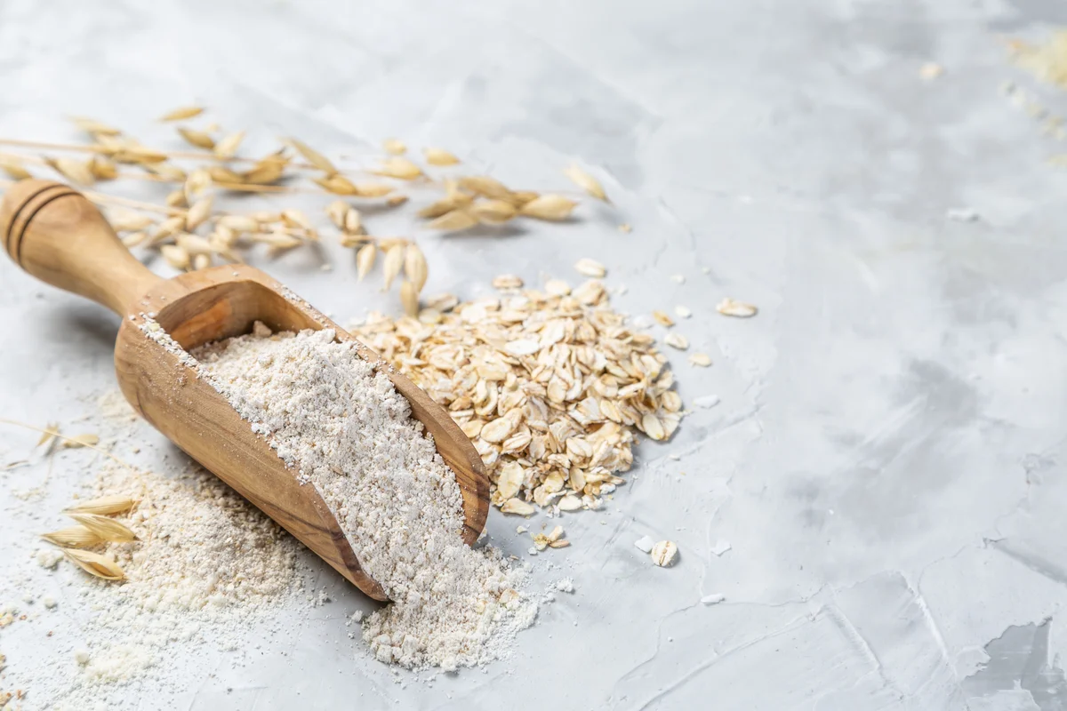 Scoop of oat flour