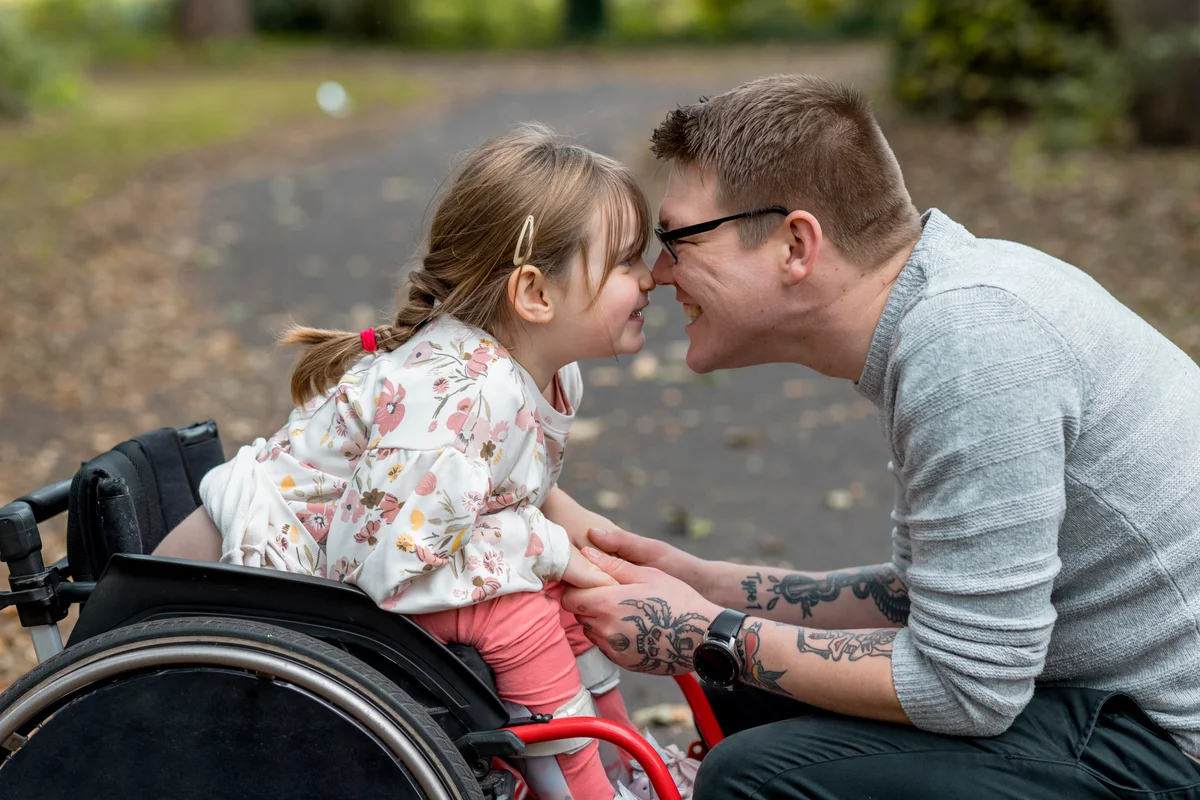 Father and daughter being cute