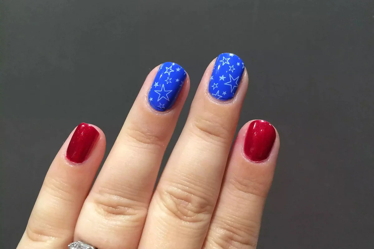 Patriotic american flag nail art