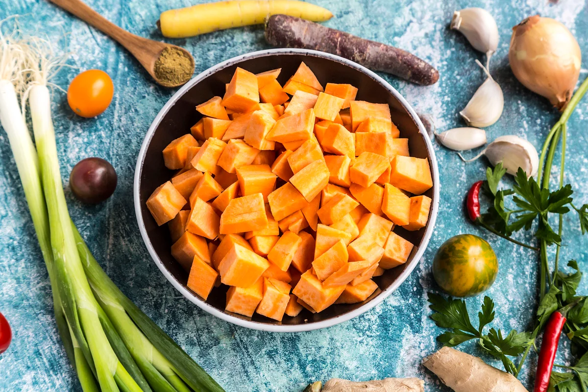 Ingredients for sweet potato soup