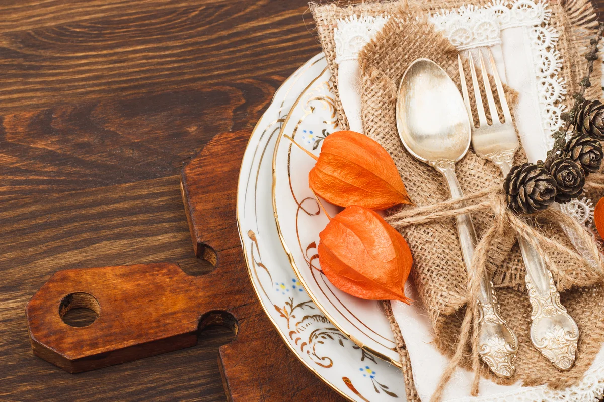 small decorative piece of burlap on plate