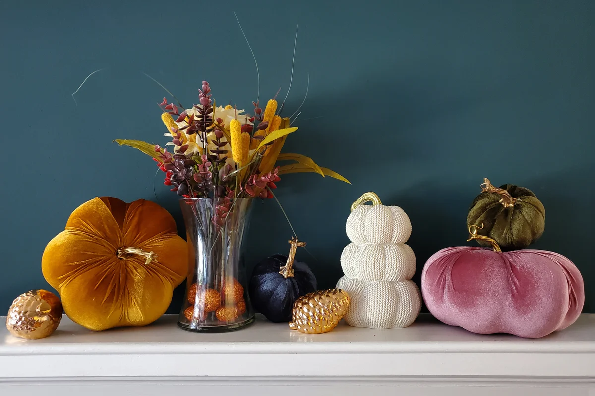Fall Mantel With Dollar Tree Decor