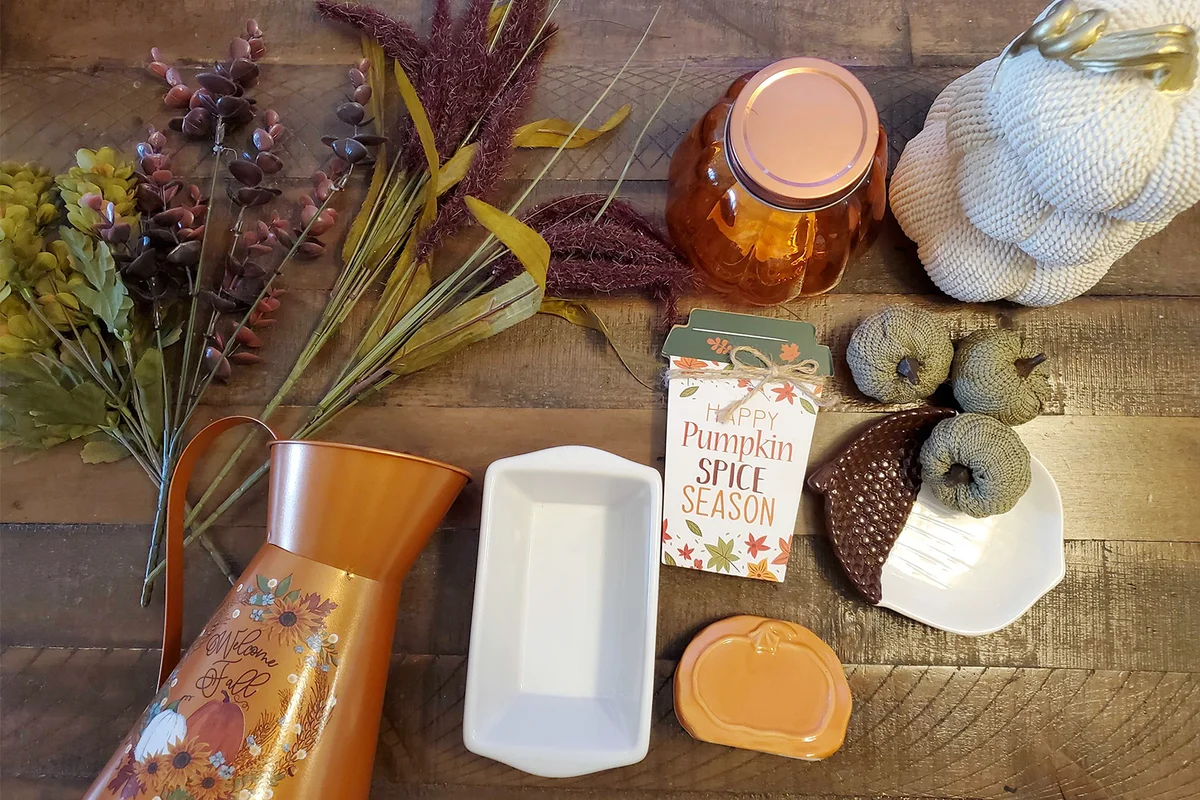 Flatlay of Dollar Tree Decor Finds
