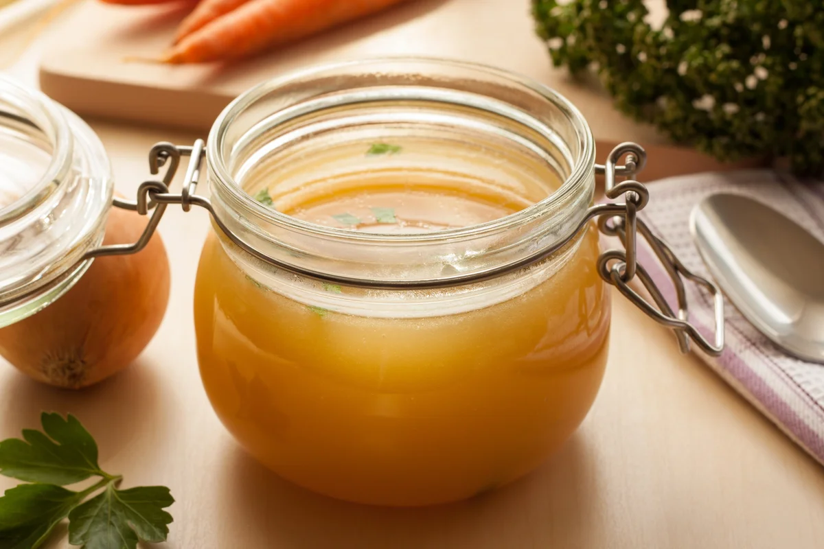 Jar of vegetable broth