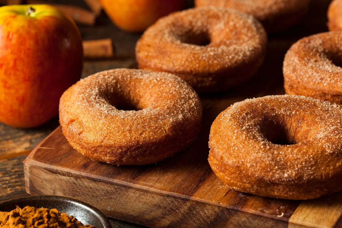 A plate of apple cider donuts