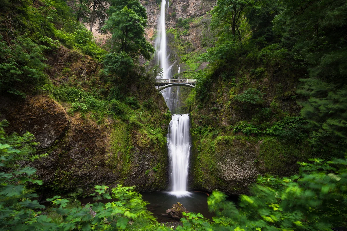 Multnomah waterfall near Portland, Oregon