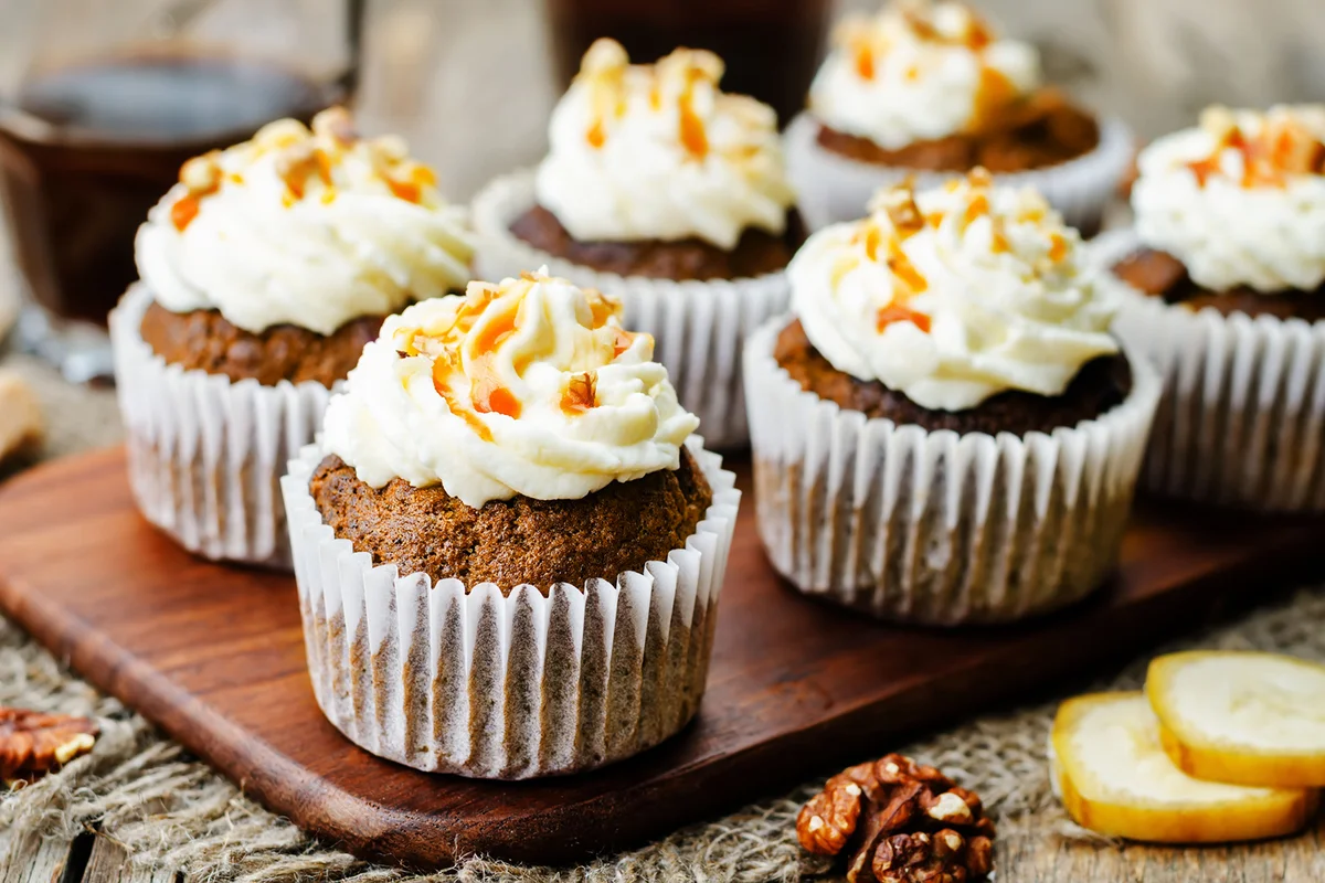 Pumpkin pie spices walnuts banana cupcakes