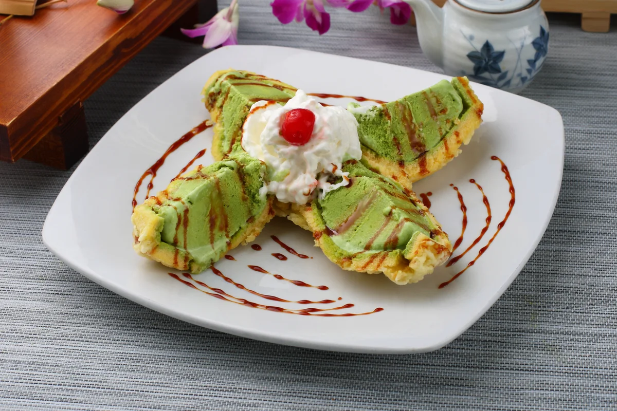 fried green tea ice cream