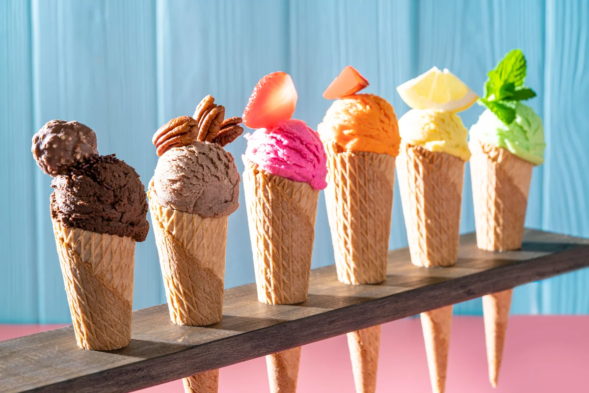 assorted ice cream cones