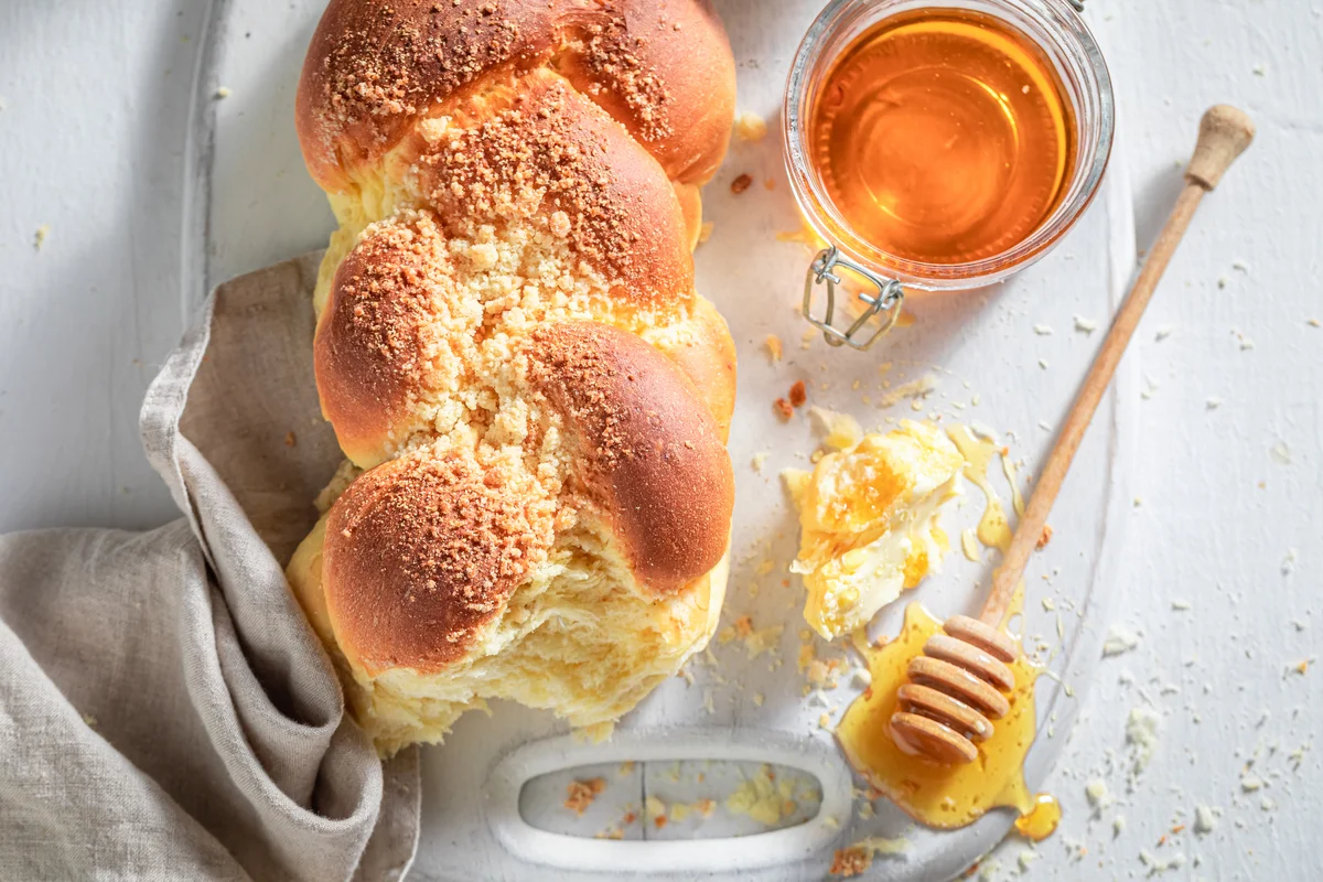 challah and honey