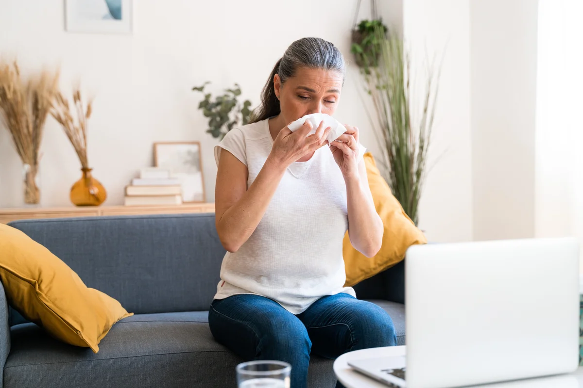 woman with allergies