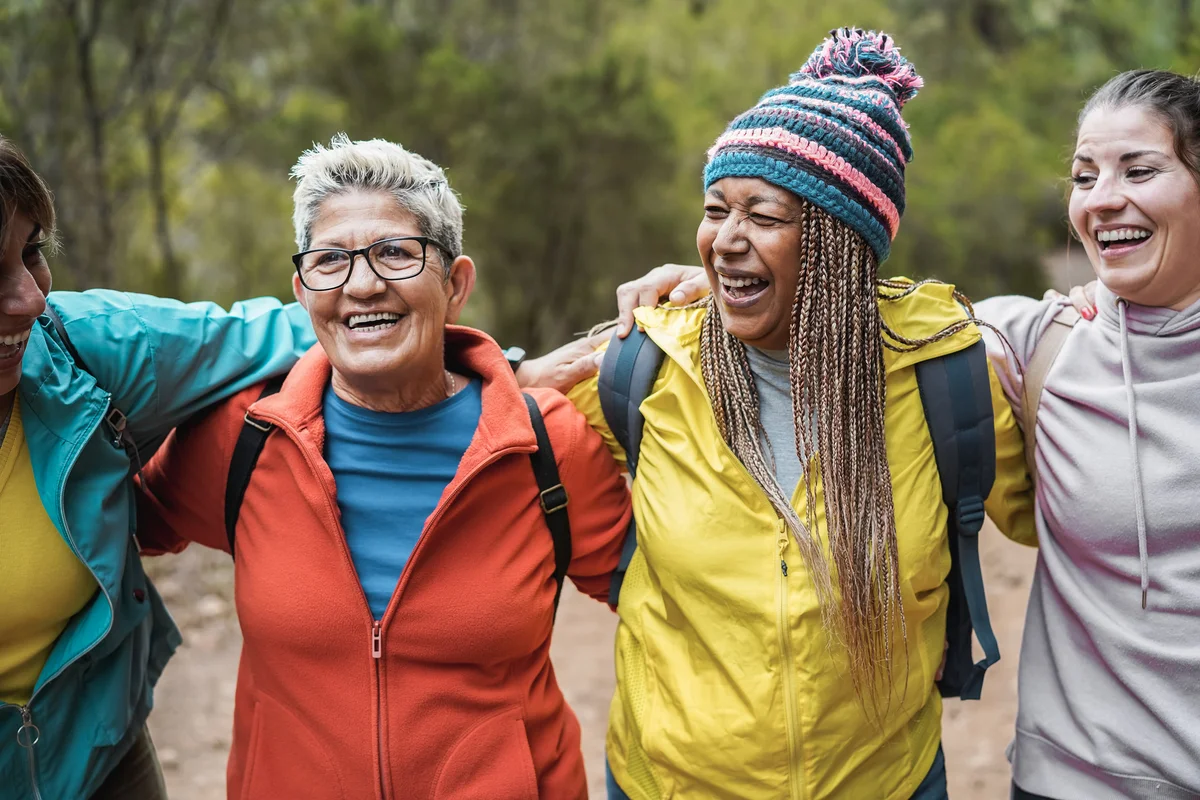 group of women hiking