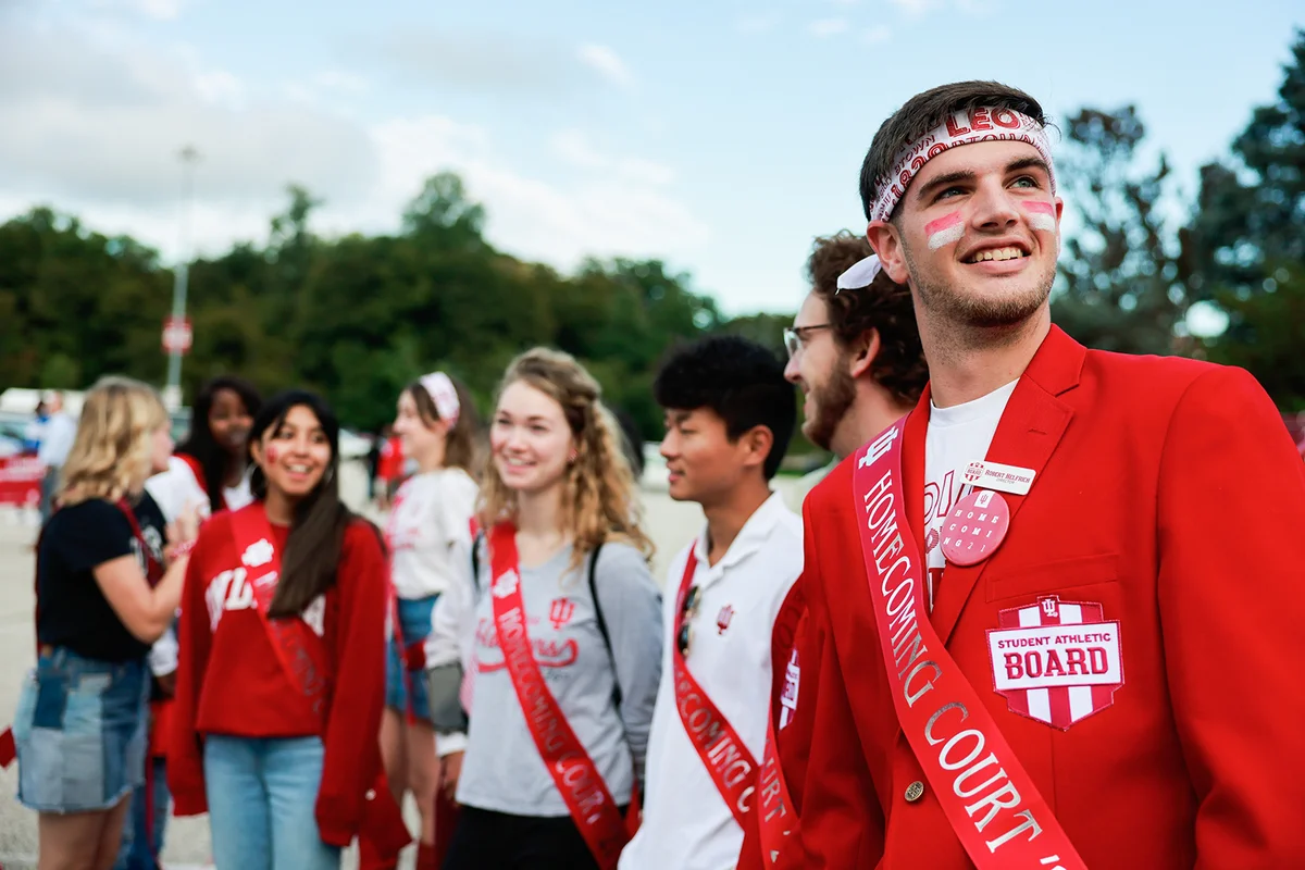 Members of the Homecoming Court seen before the Indiana University Homecoming Parade