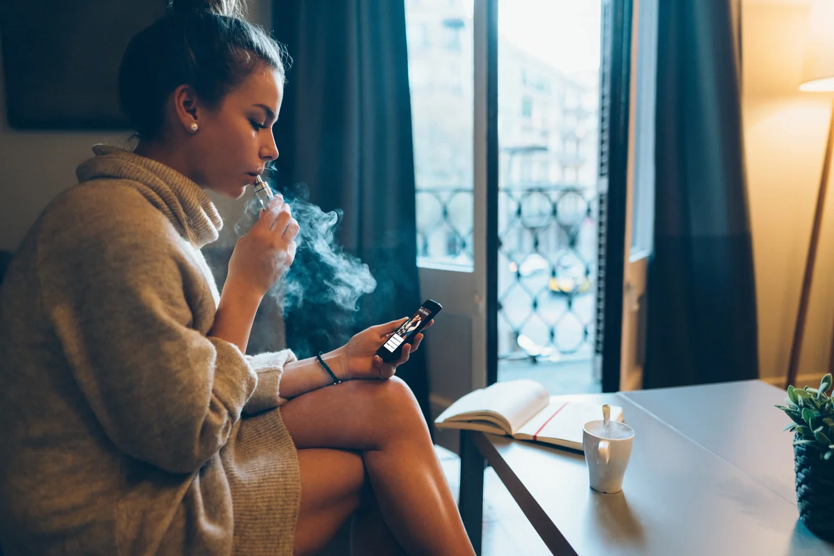 woman vaping
